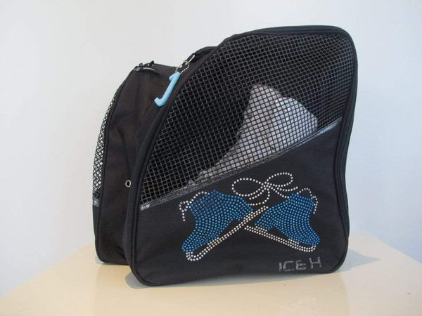 ICE H 3.8 skate backpack, blue rhinestone pattern 