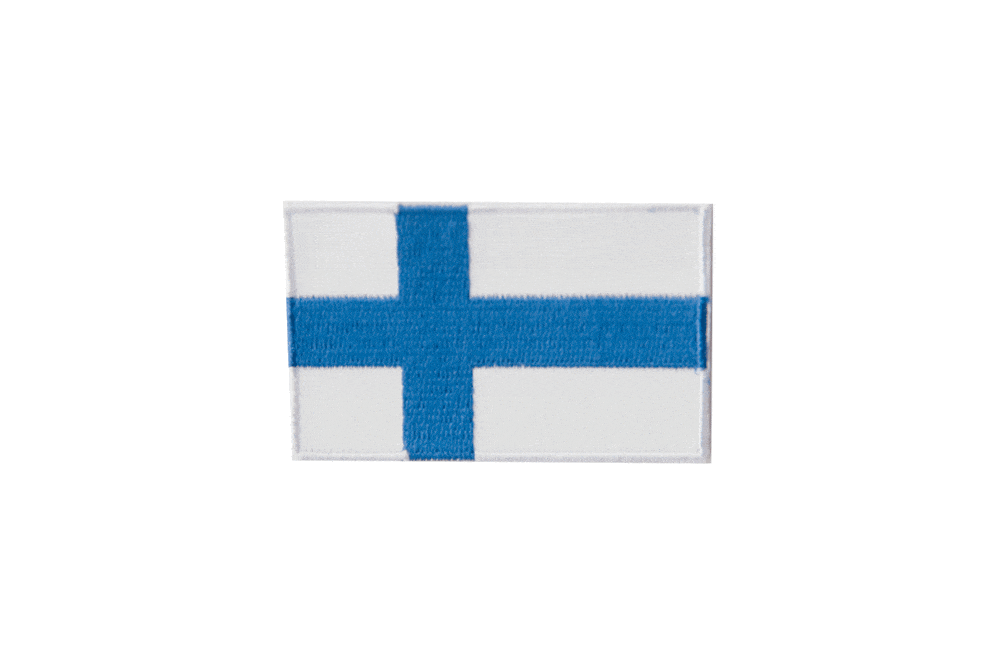 Kangaskuviot Suomenlippu-kangasmerkki